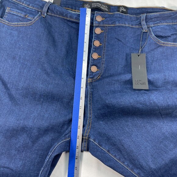 City Chic Jeans Womens Plus size 24 Blue Denim Halrey High Rise Ankle New - Picture 6 of 8